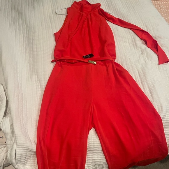 Ralph lauren burnt orange Romper with tie at neck! SO fine on- never worn - Picture 1 of 3